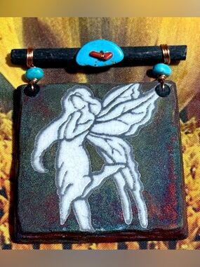 Raku Pottery Fairy Cottagecore Wall Decor